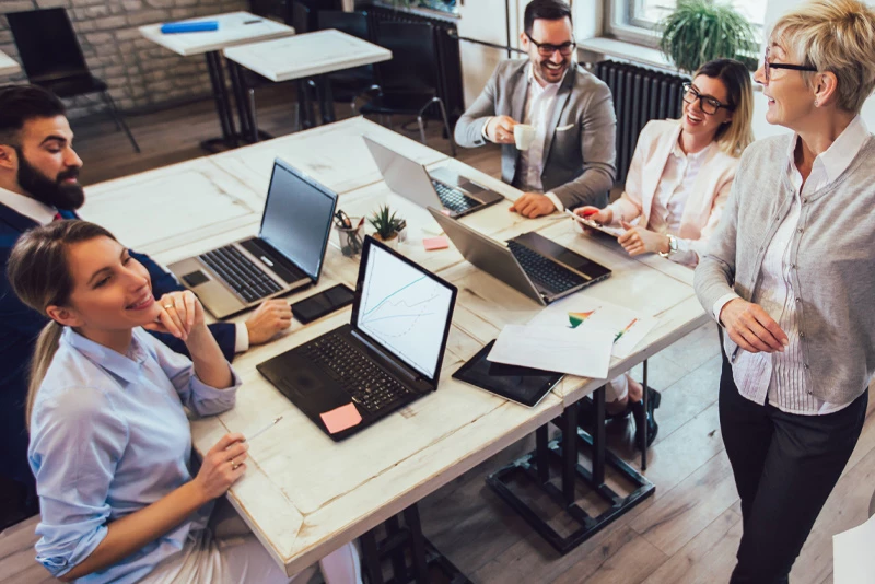 Image of a commercial banking team having a meeting
