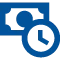 Cash and clock icon