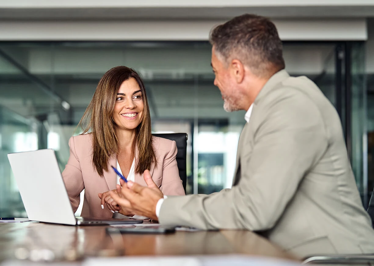 A meeting amongst coworkers