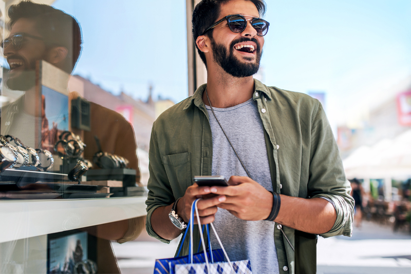 A client out shopping