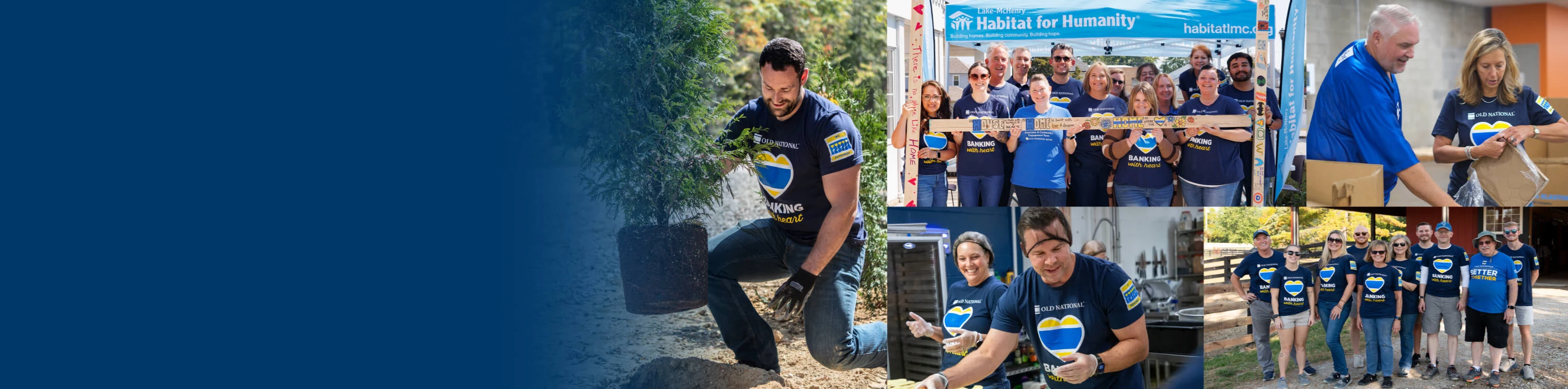 Group of associates volunteering in the community