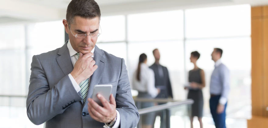 An associate regrouping after a meeting