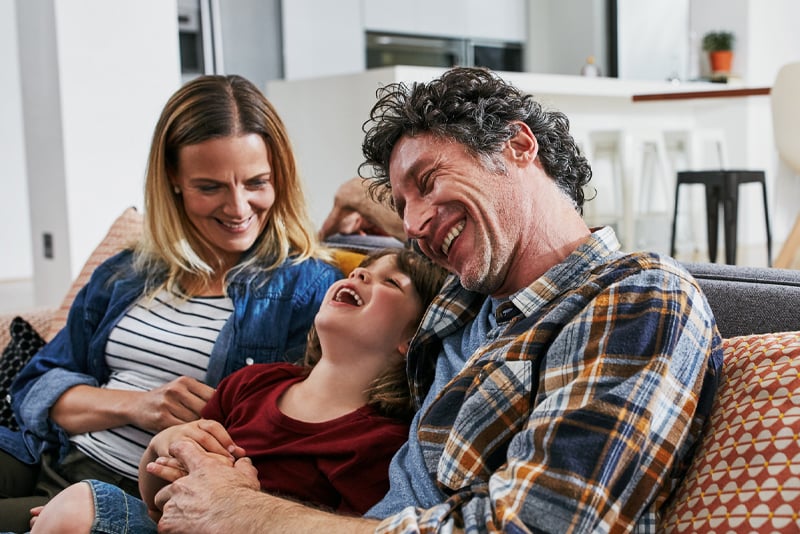 A family playing together