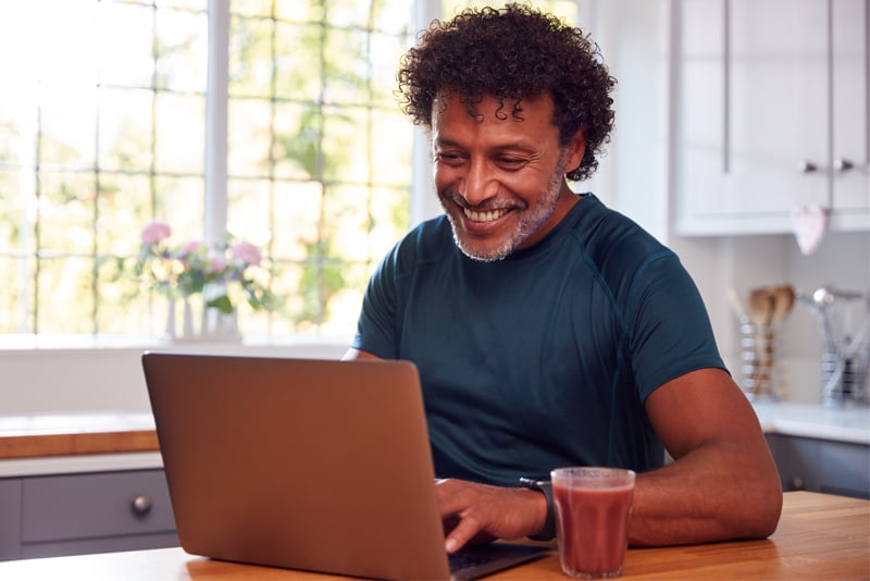 A man working on his computer