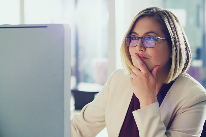 A woman at her computer