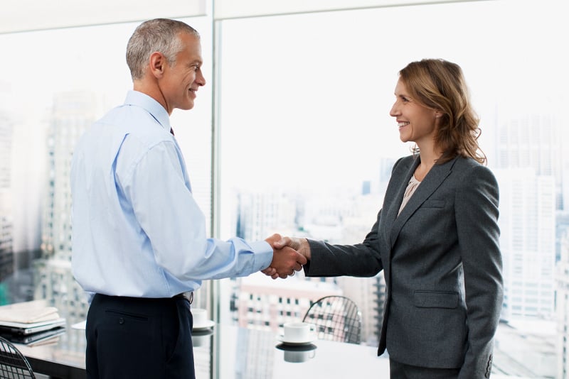 Two people shaking hands