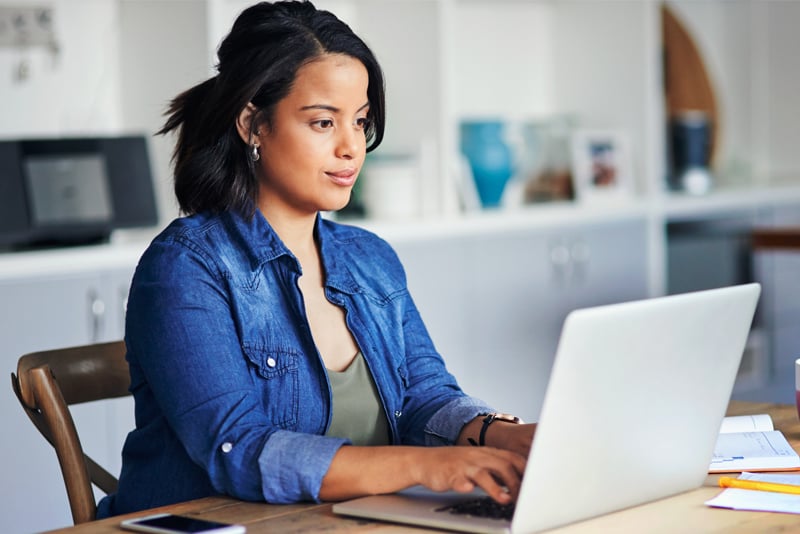 A woman on her laptop