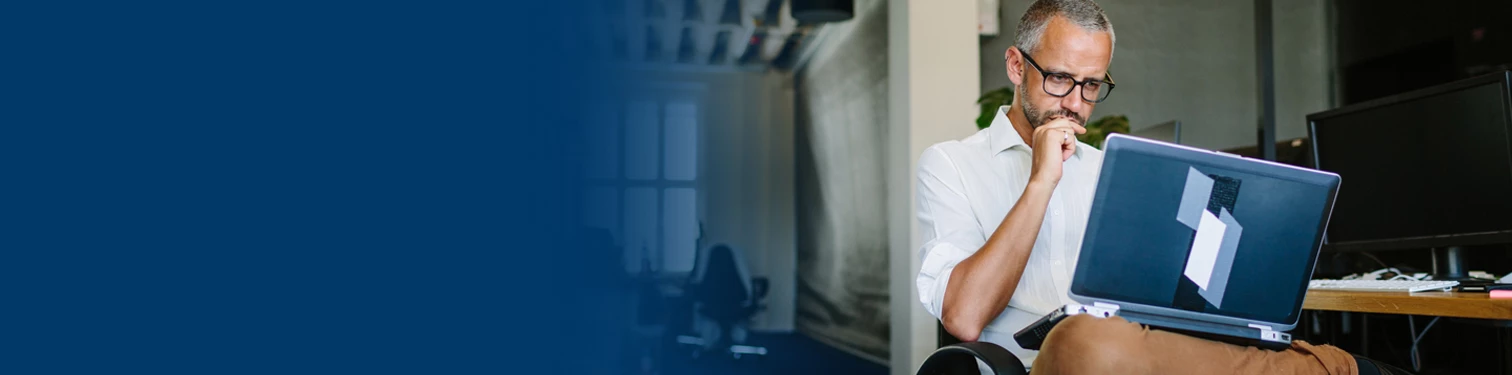 A man working with his banking partner
