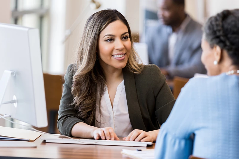 A banker meeting with a client