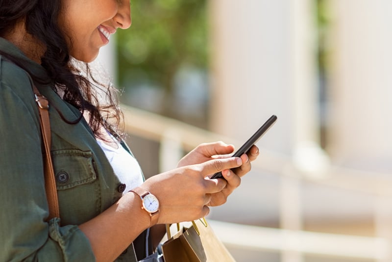 A woman on her mobile phone