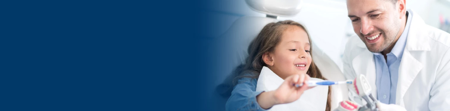 A girl at the dentist
