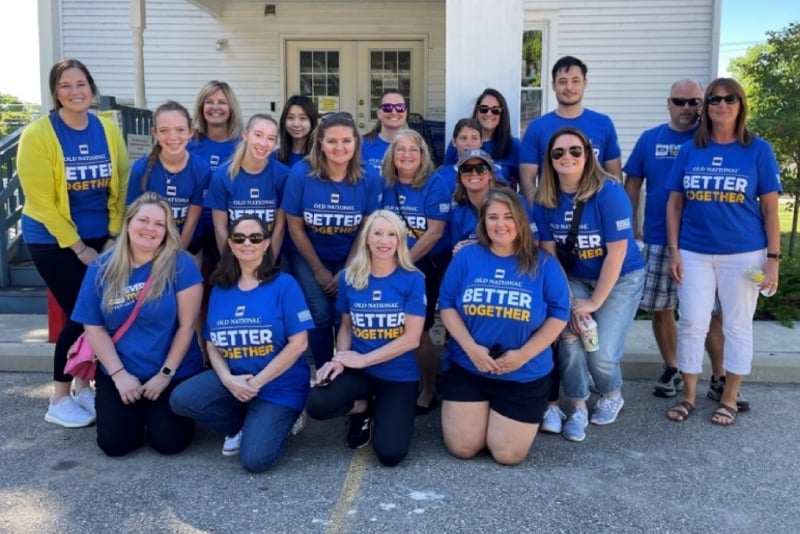 A group of volunteers standing together