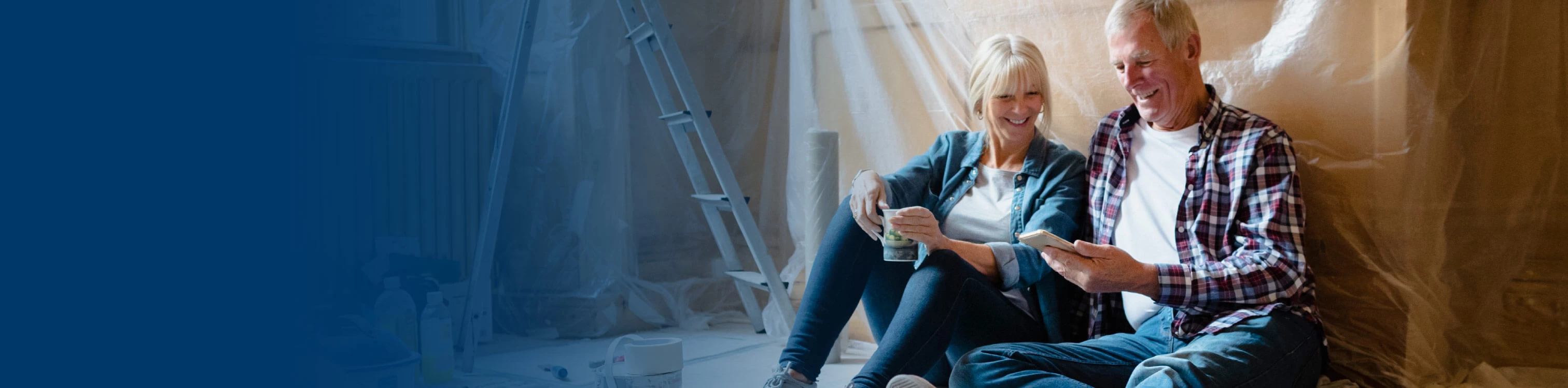 A couple looking at home remodels