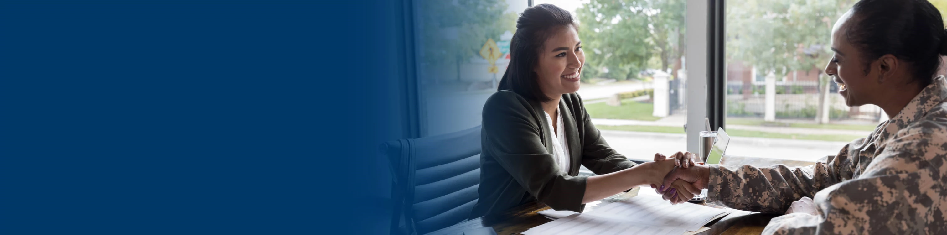 A HR associate meeting with a potential job candidate