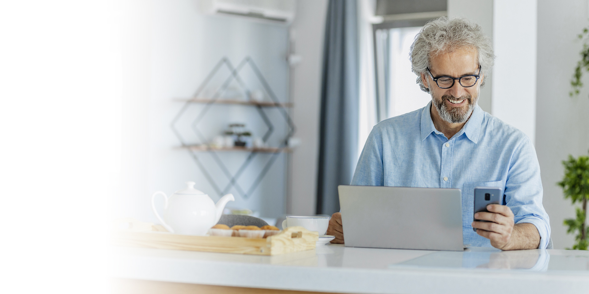 A man enrolling in Online Banking