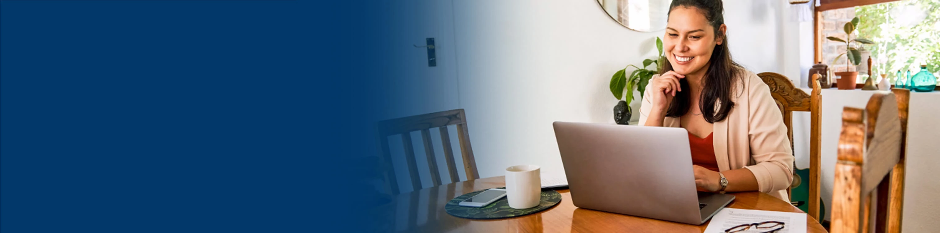 A woman on a conference call