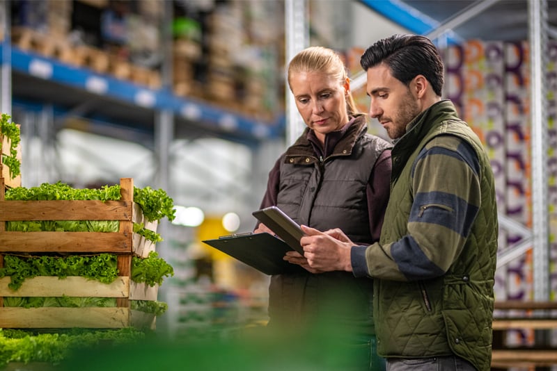 A small business owner meeting with a vendor