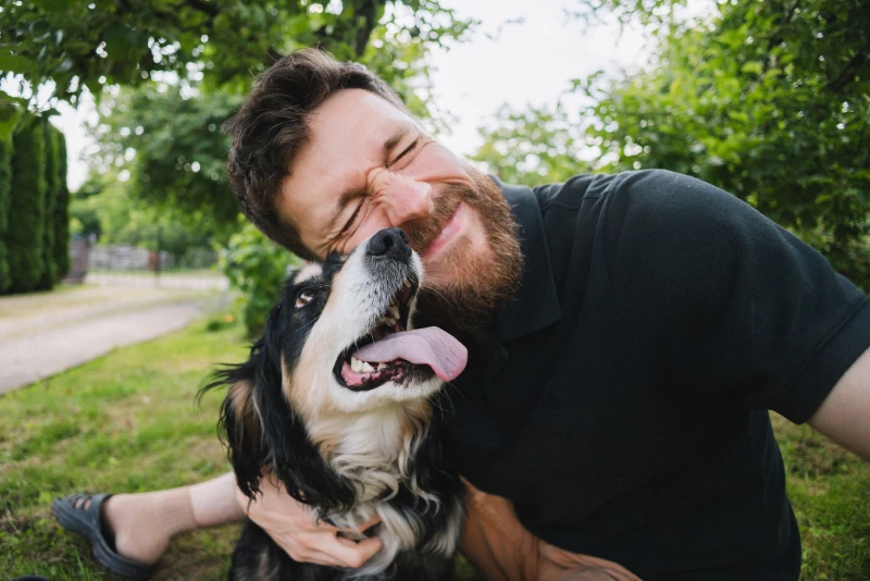 Image of a man and his dog