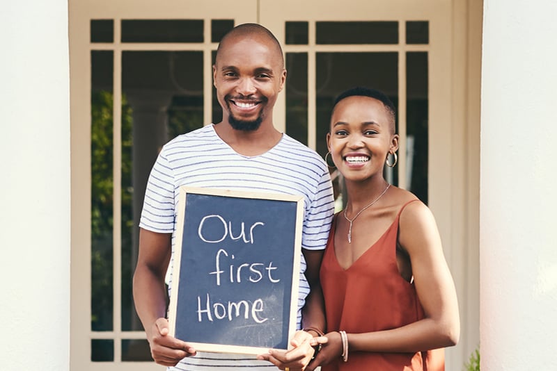 A couple just bought their first home
