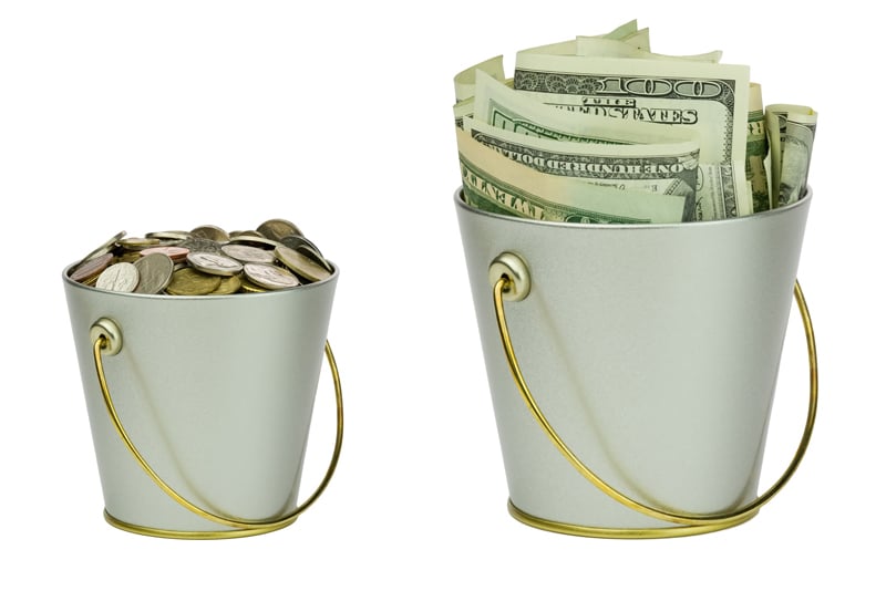 Buckets of money