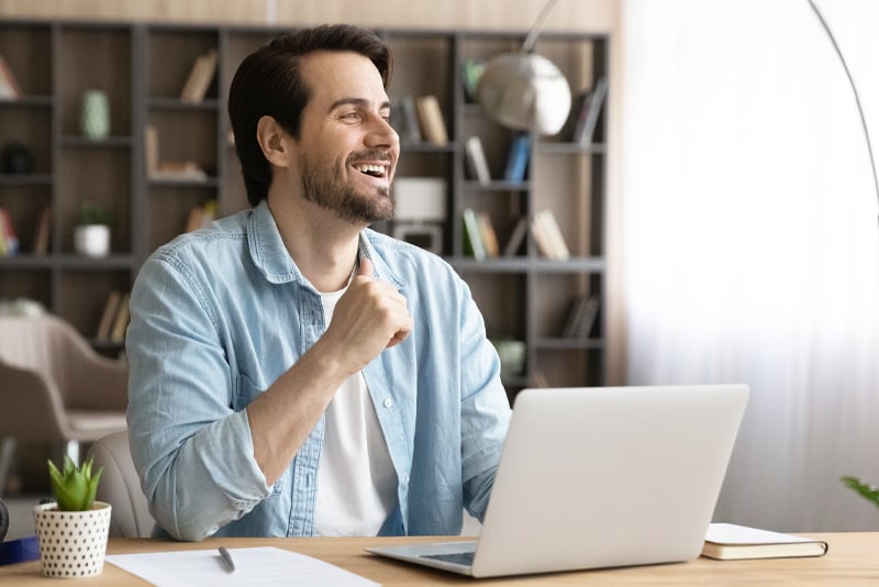 A man grateful he has overdraft protection