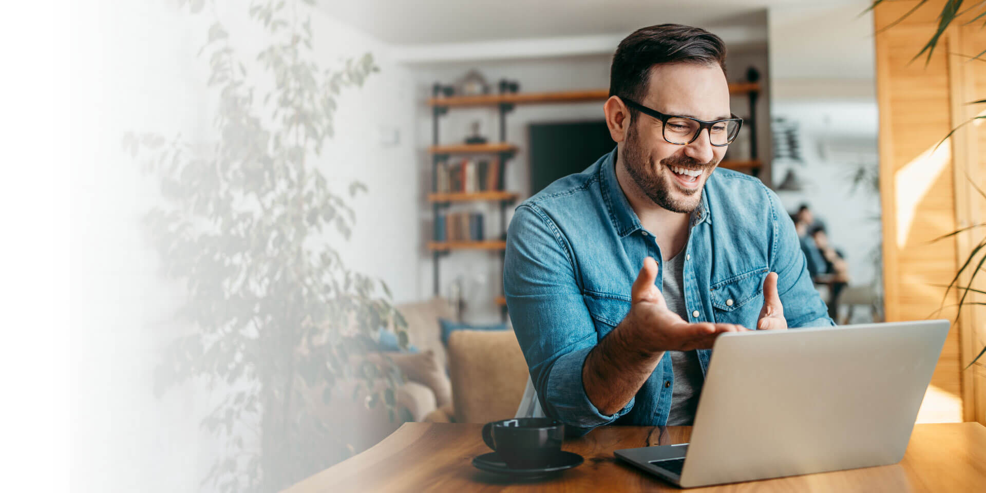 A man searching for Home Equity Lines on his laptop