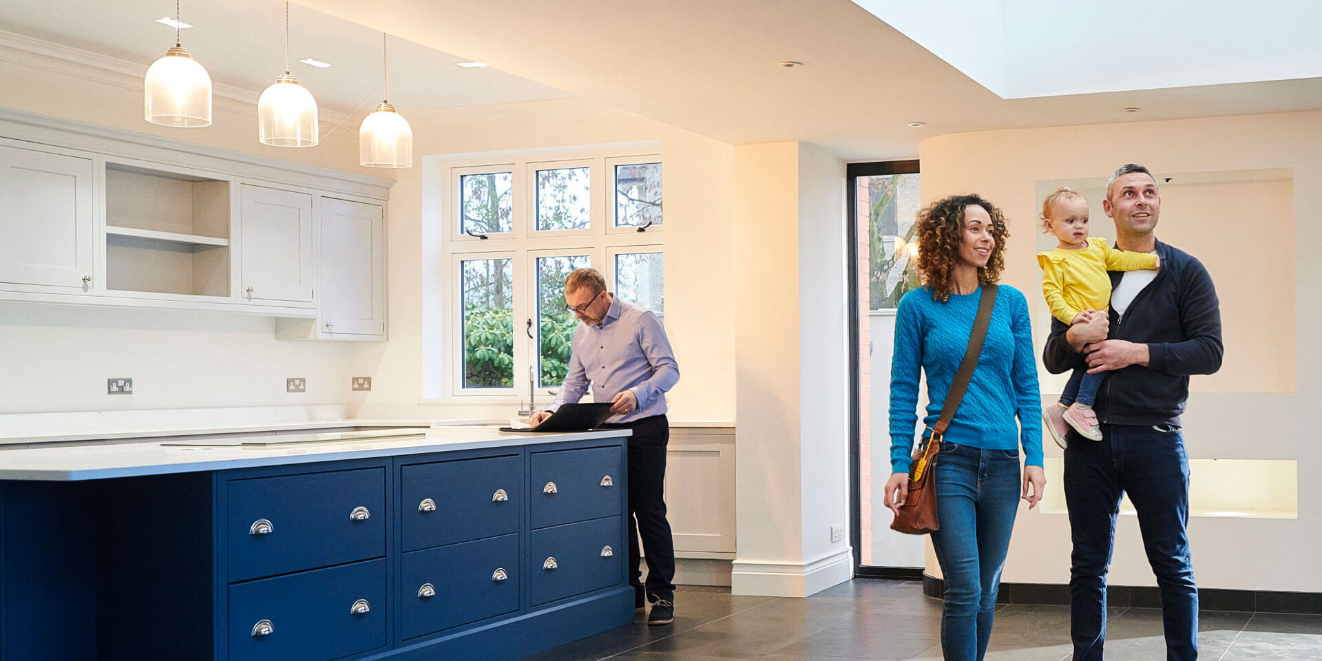 A family looking at a new home