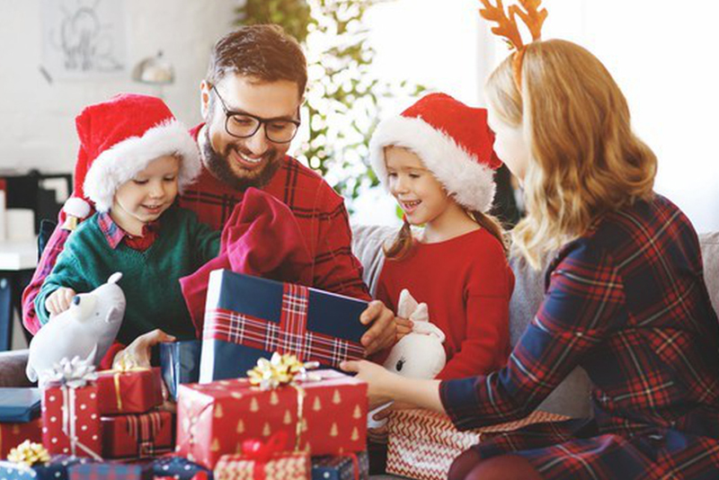 A family opening presents