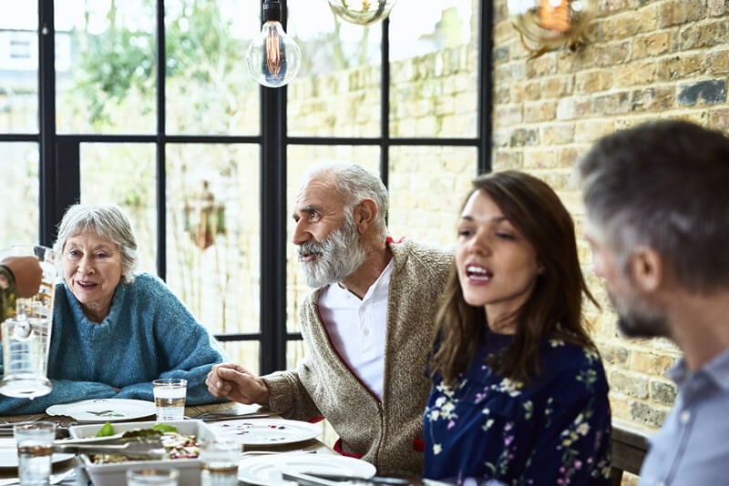 A family out for dinner