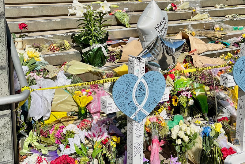 Flowers at the vigil