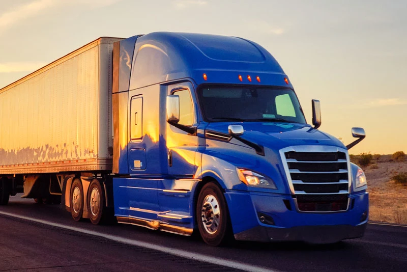 A truck transporting materials