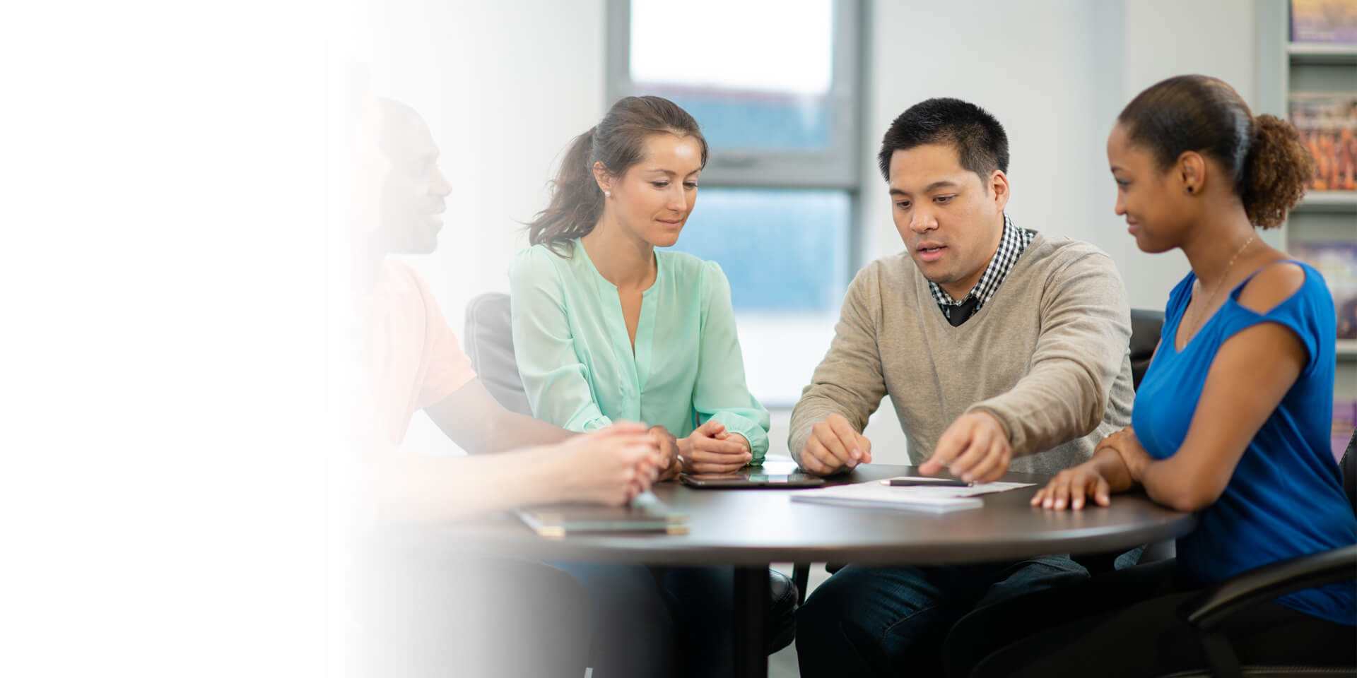 Associates discussing the CRA public files