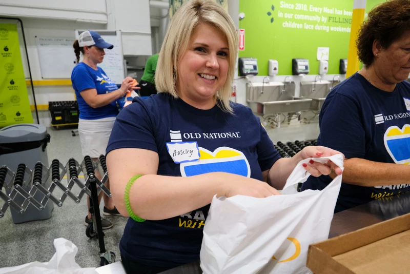 Team members volunteering in the local community