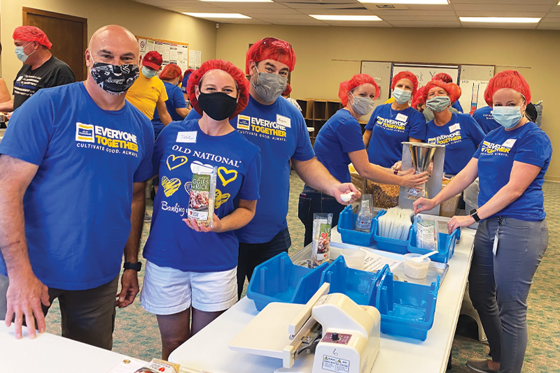 Team members from Old National helping the community